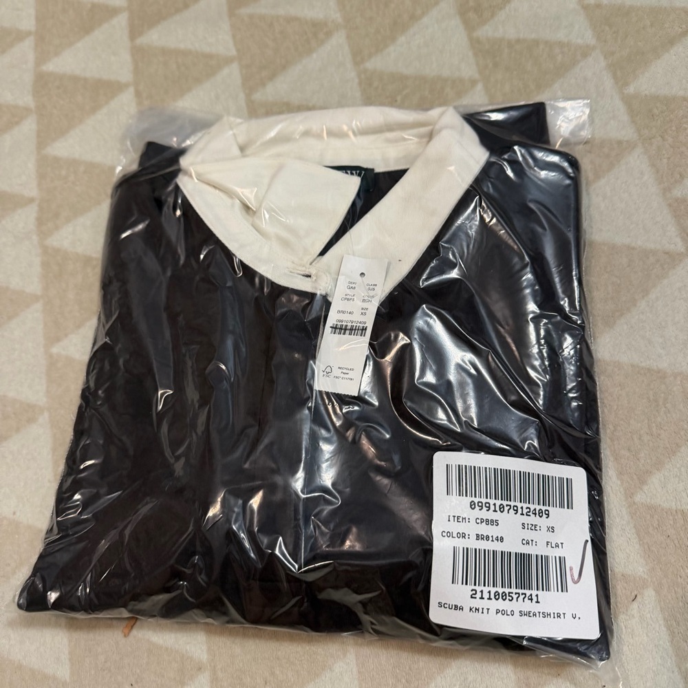 J crew Scuba-knit rugby sweatshirt with velvet trim - Picture 3 of 3